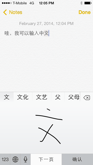 iOS type in chinese